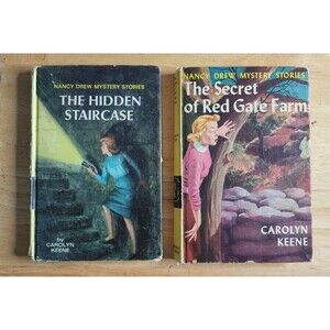 Lot of 2 Nancy Drew The Secret of:Red Gate Farm 1961 & The Hidden Staircase 1959